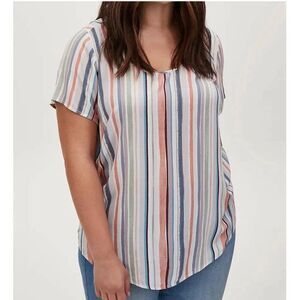 Torrid Abby Blouse Top Size 1X Shorts Sleeve Gauzey NWOT